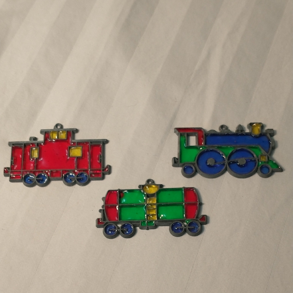 3 vintage glass sun reflecting Christmas ornaments
